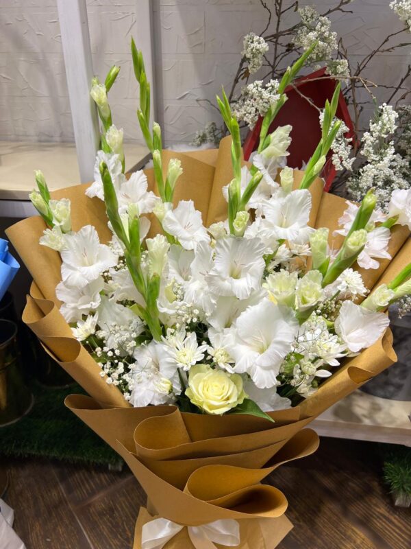 White Gladious Bouquets